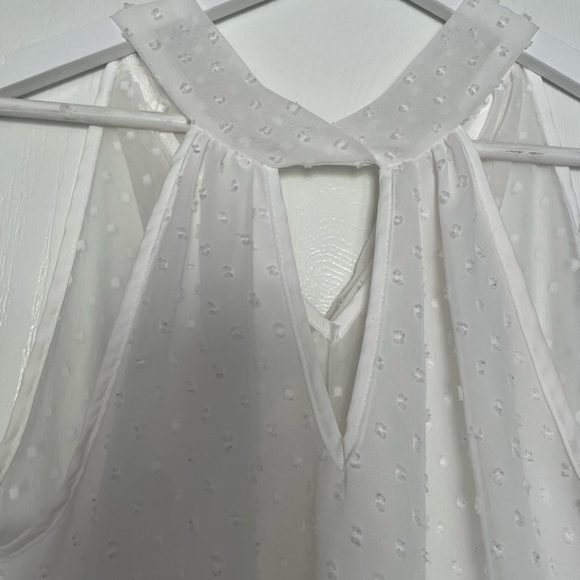 shein swiss dot cut out front halter neck blouse - Picture 9 of 9